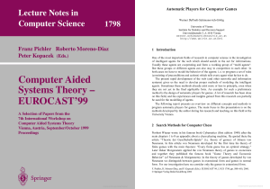 EUROCAST 1999 Computer Aided Systems Theory: Automatic Players for Computer Games